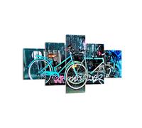 Cuadro Sobre Lienzo 125x70cm Cuadros Pared Bicicletas Graffiti Calle Pared Art
