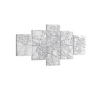 Cuadro Sobre Lienzo 125x70cm Cuadros Pared Ciudad Mapa Berlín Wall Art Prints