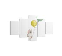 Cuadro Sobre Lienzo 125x70cm Cuadros Pared Conejito Globos Infantil Wall Art
