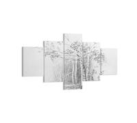 Cuadro Sobre Lienzo 125x70cm Cuadros Pared Esbozo Bosque Abedul Wall Art Prints
