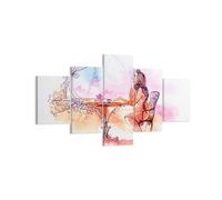 Cuadro Sobre Lienzo 125x70cm Cuadros Pared femenino urbano té París Wall Art