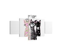 Cuadro Sobre Lienzo 125x70cm Cuadros Pared Gatos Flores animales Wall Art Prints