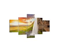 Cuadro Sobre Lienzo 125x70cm Cuadros Pared geología Islandia Prado Wall Art