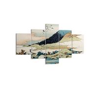 Cuadro Sobre Lienzo 125x70cm Cuadros Pared Japón Grullas Imagen Wall Art Prints