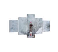 Cuadro Sobre Lienzo 125x70cm Cuadros Pared Linterna Mar Tormenta Wall Art Prints