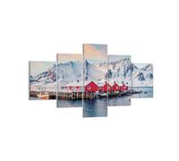Cuadro Sobre Lienzo 125x70cm Cuadros Pared Lofoten Aldea Pesca Wall Art Prints