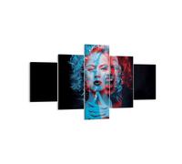Cuadro Sobre Lienzo 125x70cm Cuadros Pared Negro Mujer Emociones Wall Art Prints