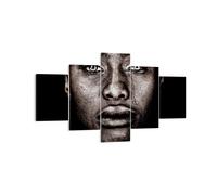 Cuadro Sobre Lienzo 125x70cm Cuadros Pared Negro Retrato Lágrima Wall Art Prints