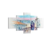 Cuadro Sobre Lienzo 125x70cm Cuadros Pared Pareja Amor Ciudad puente Wall Art