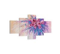 Cuadro Sobre Lienzo 125x70cm Cuadros Pared Ramo Flores Rosas Wall Art Prints
