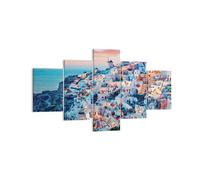 Cuadro Sobre Lienzo 125x70cm Cuadros Pared santorini grecia vista Wall Art