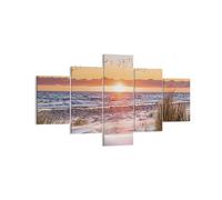 Cuadro Sobre Lienzo 125x70cm Cuadros Pared Sol Playa Aves Wall Art Prints Decor