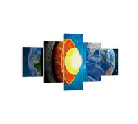 Cuadro Sobre Lienzo 125x70cm Cuadros Pared Tierra Capas Universo núcleo Wall Art