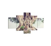 Cuadro Sobre Lienzo 125x70cm Cuadros Pared Tigre Salvaje Árbol Wall Art Prints