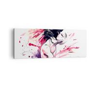 Cuadro Sobre Lienzo 140x50cm Cuadros Pared Abstracción cara emoción femenino Art