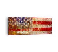 Cuadro Sobre Lienzo 140x50cm Cuadros Pared América bandera nacional patriótico