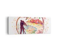 Cuadro Sobre Lienzo 140x50cm Cuadros Pared Amor Palmas Ver verano Wall Art