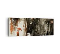 Cuadro Sobre Lienzo 140x50cm Cuadros Pared apocalipsis lluvia paraguas Misterio