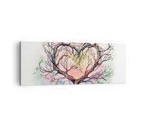 Cuadro Sobre Lienzo 140x50cm Cuadros Pared Árbol corazón naturaleza imagen Art