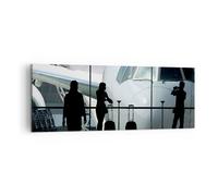 Cuadro Sobre Lienzo 140x50cm Cuadros Pared Avión Aeropuerto Passangers Wall Art