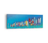 Cuadro Sobre Lienzo 140x50cm Cuadros Pared Barco Playa Perspectiva Wall Art