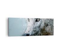 Cuadro Sobre Lienzo 140x50cm Cuadros Pared Blanco El Lobo Imagen Wall Art Prints