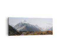 Cuadro Sobre Lienzo 140x50cm Cuadros Pared Camino Montaña Cumbres Wall Art