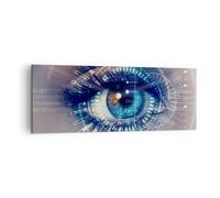 Cuadro Sobre Lienzo 140x50cm Cuadros Pared ciberespacio datos digital Wall Art