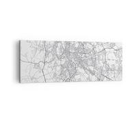 Cuadro Sobre Lienzo 140x50cm Cuadros Pared Ciudad Mapa Roma Wall Art Prints
