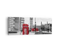Cuadro Sobre Lienzo 140x50cm Cuadros Pared Cobertizo Teléfono Londres Wall Art