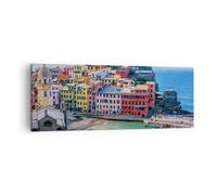 Cuadro Sobre Lienzo 140x50cm Cuadros Pared Colores Edificios Italia Wall Art