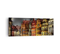 Cuadro Sobre Lienzo 140x50cm Cuadros Pared Colorido casas monumentos históricos