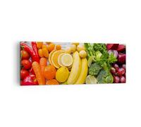 Cuadro Sobre Lienzo 140x50cm Cuadros Pared Comida vegetales comer fresco Art