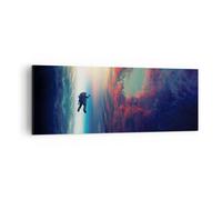Cuadro Sobre Lienzo 140x50cm Cuadros Pared Cosmos astronauta planeta Wall Art