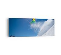 Cuadro Sobre Lienzo 140x50cm Cuadros Pared Esquí Invierno Nieve montaña Wall Art