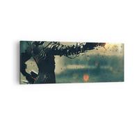 Cuadro Sobre Lienzo 140x50cm Cuadros Pared Futuro Arma artístico Wall Art Prints