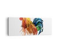 Cuadro Sobre Lienzo 140x50cm Cuadros Pared Gallo Ilustration Animal colores Art
