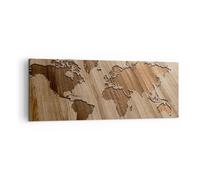 Cuadro Sobre Lienzo 140x50cm Cuadros Pared geografía globo mapa Wall Art Prints