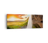 Cuadro Sobre Lienzo 140x50cm Cuadros Pared geología Islandia Prado Wall Art