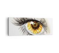Cuadro Sobre Lienzo 140x50cm Cuadros Pared Girasol ojo ordenador flor Wall Art