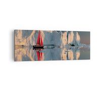 Cuadro Sobre Lienzo 140x50cm Cuadros Pared Glaciar Océano Groenlandia Wall Art