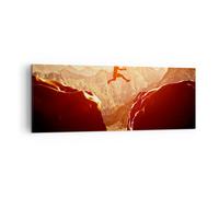 Cuadro Sobre Lienzo 140x50cm Cuadros Pared Hombre montaña libertad Wall Art