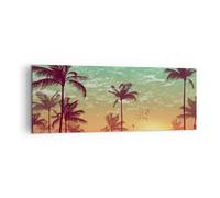 Cuadro Sobre Lienzo 140x50cm Cuadros Pared horizonte costa coco Cielo Wall Art