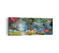 Cuadro Sobre Lienzo 140x50cm Cuadros Pared Impresionismo Naturaleza Bosque Art