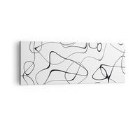 Cuadro Sobre Lienzo 140x50cm Cuadros Pared Línea Nada Patrón Wall Art Prints