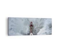 Cuadro Sobre Lienzo 140x50cm Cuadros Pared Linterna Mar Tormenta Wall Art Prints