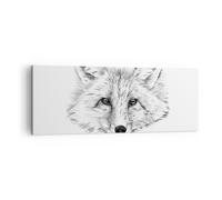 Cuadro Sobre Lienzo 140x50cm Cuadros Pared Lobo niños bosquejo ilustra Wall Art