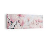 Cuadro Sobre Lienzo 140x50cm Cuadros Pared Magnolia Flores Rosa Wall Art Prints