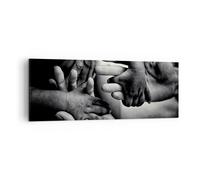 Cuadro Sobre Lienzo 140x50cm Cuadros Pared Manos Tolerancia Comunidad Wall Art
