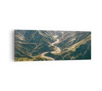 Cuadro Sobre Lienzo 140x50cm Cuadros Pared Montañas Camino Bosque Wall Art
